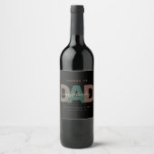 Moderne "Proost Papa" Vaderdag Wijn Etiket (Voorkant)