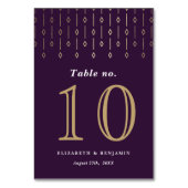 Moderne  pruim Paarse Faux Gouden Folie Bruiloft Kaart (Achterkant)