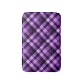 Moderne pruim Paarse geruite motief kleine badmat (Voorkant Verticaal)
