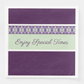 Moderne pruim Paarse Patroon Servet (Voorkant)