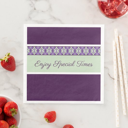 Moderne pruim Paarse Patroon Servet (Insitu)