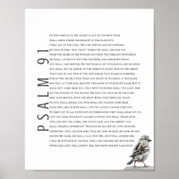 Moderne Psalm 91 Bijbel Schrift Christelijke Vogel Poster
