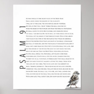 Moderne Psalm 91 Bijbel Schrift Christelijke Vogel Poster