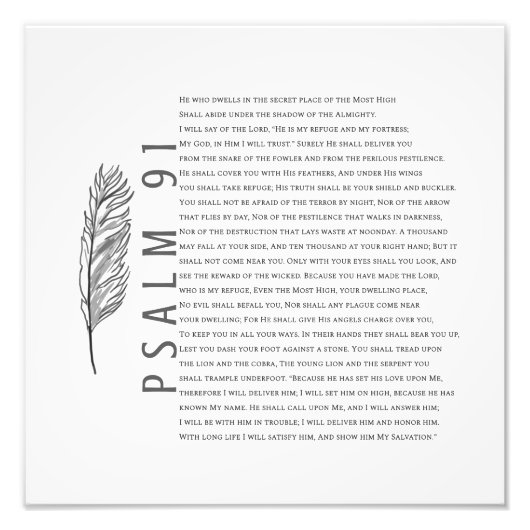 Moderne psalm 91 - Bijbel voor zwarte en witte dop Foto Afdruk (Voorkant)