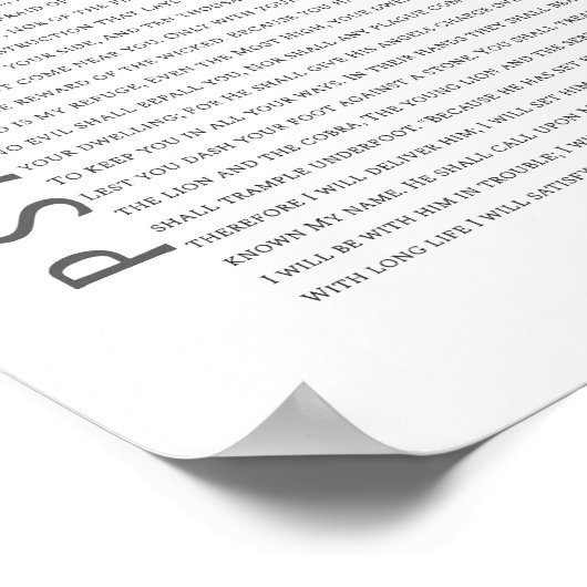 Moderne Psalm 91 Bijbelse Scripture Christelijk Bi Poster (Hoek)