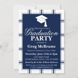 Moderne Pset Blue Play Graduation Party Kaart