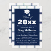 Moderne Pset Blue Play Graduation Party Kaart (Voorkant / Achterkant)