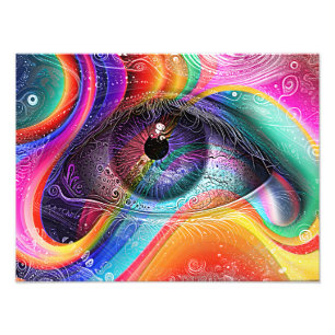 Moderne Psychedelische Abstracte Oog Geometrische Foto Afdruk
