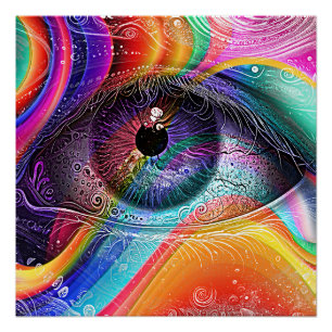 Moderne psychedelische Abstracte oog geometrische  Perfect Poster