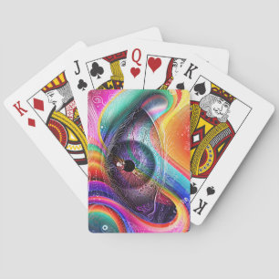 Moderne Psychedelische Abstracte Oog Geometrische Pokerkaarten