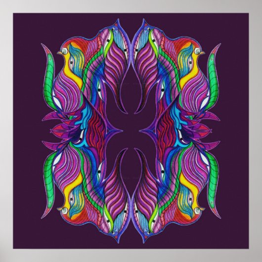 Moderne psychedelische mandala poster (Voorkant)