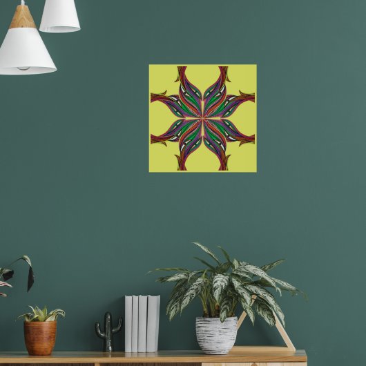 Moderne psychedelische mandala poster (Woonkamer 1)