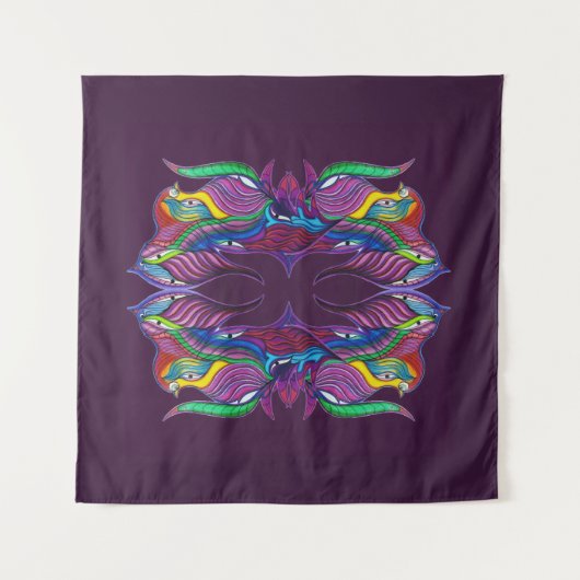 Moderne psychedelische mandala wandkleed (Voorkant (horizontaal))