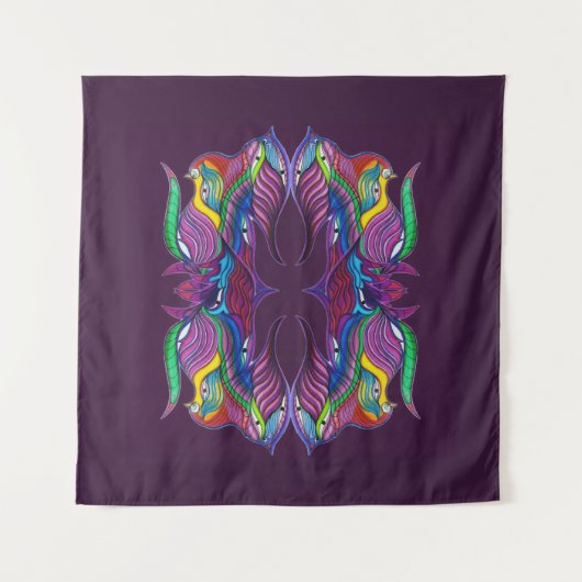Moderne psychedelische mandala wandkleed (Voorkant)