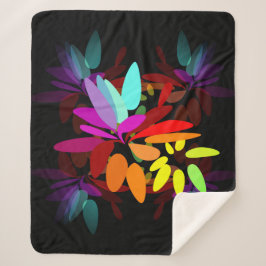 Moderne psychedelische stijlregenboogafdrukken sherpa deken