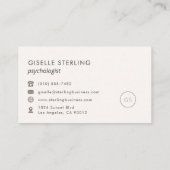 Moderne Psycholoog Blush Roze Minimalistische Luxe Visitekaartje (Achterkant)
