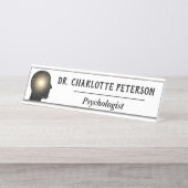Moderne psycholoog bureau naambordje (Voorkant)