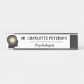 Moderne psycholoog bureau naambordje (Voorkant)