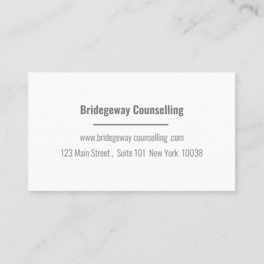 Moderne psycholoog en raadsman visitekaartje (Achterkant)