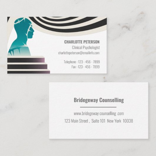 Moderne psycholoog en raadsman visitekaartje (Voorkant / Achterkant)