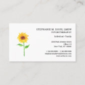 Moderne psychotherapeut zonnebloem visitekaartje (Voorkant)