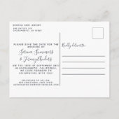 Moderne puinblauwe Waterverf wash Weddenschap Agen Aankondigingskaart (Achterkant)