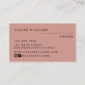 Moderne puinroze koekjes door het Kleine Bakery va Visitekaartje (Achterkant)