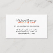 Moderne pulmonoloog longen minimalistisch visitekaartje (Achterkant)