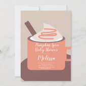 Moderne Pumpkin Spice Mok Fall Baby Shower Kaart (Voorkant)