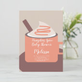 Moderne Pumpkin Spice Mok Fall Baby Shower Kaart (Staand voorkant)