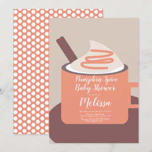 Moderne Pumpkin Spice Mok Fall Baby Shower Kaart
