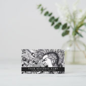 Moderne Punk Rock Mohawk Boos Visitekaartje (Staand voorkant)