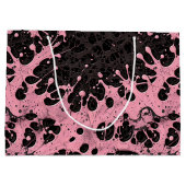 Moderne Punk Rock Spatpaint Zwart & Roze Groot Cadeauzakje (Achterkant)
