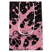 Moderne Punk Rock Spatpaint Zwart & Roze Medium Cadeauzakje (Achterkant)