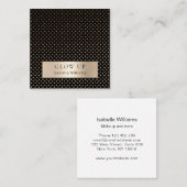 Moderne Punkte Schwarz Gold ( Imitat) Visitenkarte Vierkante Visitekaartje (Voorkant / Achterkant)