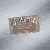 Moderne Puppy Hond Walker Sitter Dier Grijs Magnetisch Visitekaartje (Voorbeeld)