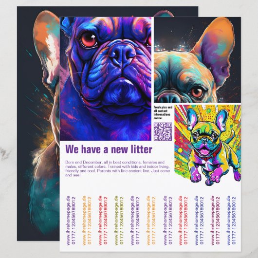 moderne puppy qr-code gepersonaliseerd (Voorkant / Achterkant)