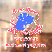 Moderne Puppy Verkoper Welkomststicker Raamsticker (Vel 2)