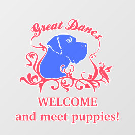 Moderne Puppy Verkoper Welkomststicker Raamsticker
