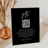 Moderne QR-cadeau registratie huwelijksreis fonds Reclamebord Met Voetstuk