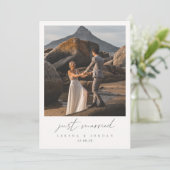 Moderne QR Code 2 Foto Net Getrouwd Huwelijk Aankondiging (Staand voorkant)