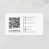 Moderne QR Code Aangepaste Logo & Social Media Ico Visitekaartje (Voorkant)