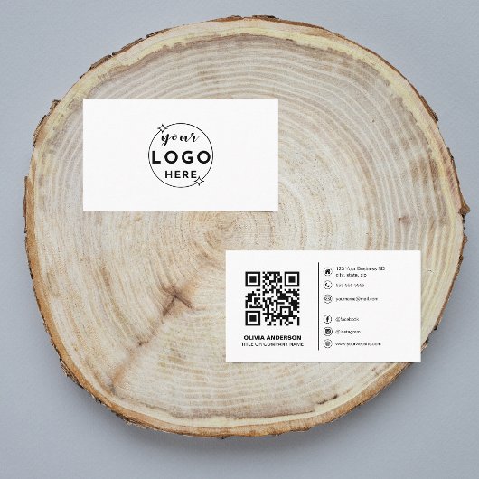 Moderne QR-code aangepaste logo & sociale media pi Visitekaartje