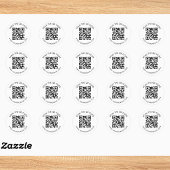 Moderne QR-code aangepaste tekstlabel Ronde Sticker