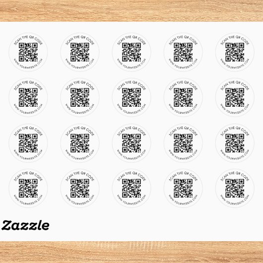 Moderne QR-code aangepaste tekstlabel Ronde Sticker