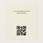 Moderne QR Code Aardetoneel Onroerendgoedmakelaar Visitekaartje (Binnenkant ongevouwen)