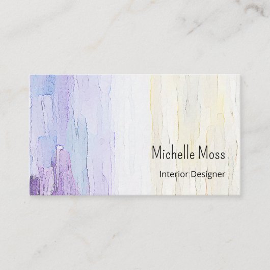 Moderne QR-code Abstracte Paarse interieurontwerpe Visitekaartje (Voorkant)