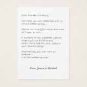 Moderne QR-code - allemaal in één witbruiloft Visitekaartje (Achterkant)