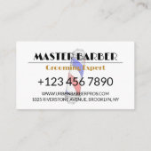 Moderne QR Code Barber Aanpasbaar Kaartontwerp Visitekaartje (Achterkant)