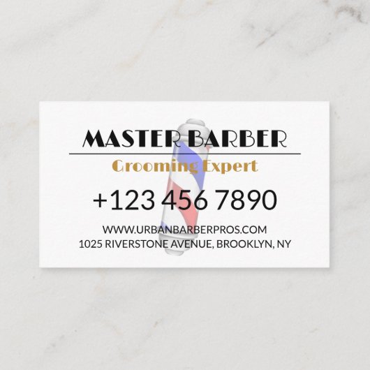 Moderne QR Code Barber Kaart ontwerp Visitekaartje (Achterkant)